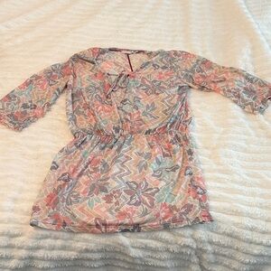 Prana Multicolor Floral Swim Coverup
